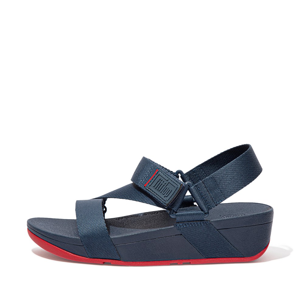 Fitflop Womens Sandals - Surfa Woven Logo Z-strap - Navy - 496-WCKGQB
